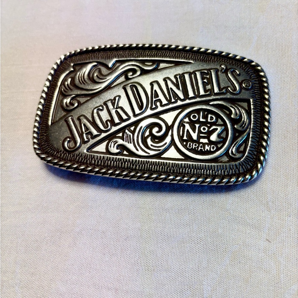 Jack Daniels Silver Belt Accessory with Western Design